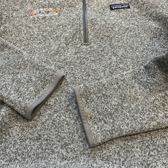 Patagonia Women's Better Sweater Stonewash Gray L 1/4 Zip Pullover Branded - Picture 4 of 14